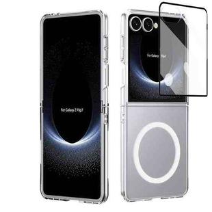 For Samsung Galaxy Z Flip7 5G lce Folding Series MagSafe Integrated Clear PC Phone Case(Silver)