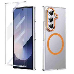 For Samsung Galaxy Z Fold7 5G lce Folding Series MagSafe Integrated Clear PC Phone Case(Orange)