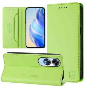 For OPPO A60 4G Global RC01 Dual-Folded Magnetic Suction RFID Leather Phone Case(Grass Green)