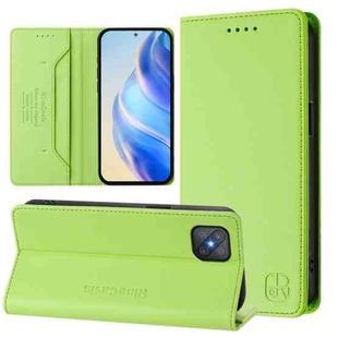 For OPPO A92s 5G RC01 Dual-Folded Magnetic Suction RFID Leather Phone Case(Grass Green)