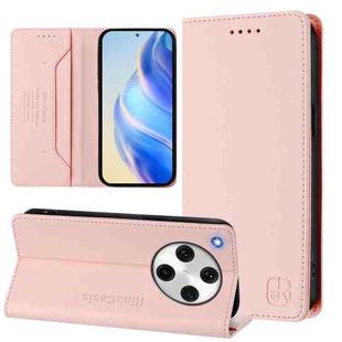 For OPPO Find X8 Pro RC01 Dual-Folded Magnetic Suction RFID Leather Phone Case(Pink)
