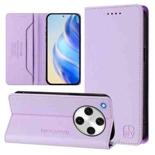 For OPPO Find X8 Pro RC01 Dual-Folded Magnetic Suction RFID Leather Phone Case(Light Purple)