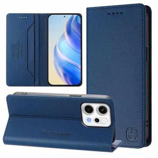 For OPPO Reno14 5G Global RC01 Dual-Folded Magnetic Suction RFID Leather Phone Case(Dark Blue)