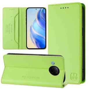 For Xiaomi Mi 10T Lite 5G RC01 Dual-Folded Magnetic Suction RFID Leather Phone Case(Grass Green)