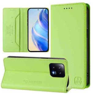 For Xiaomi 13 5G RC01 Dual-Folded Magnetic Suction RFID Leather Phone Case(Grass Green)