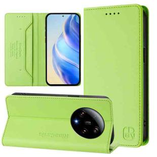 For Xiaomi 13 Ultra RC01 Dual-Folded Magnetic Suction RFID Leather Phone Case(Grass Green)