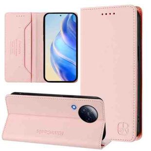 For Xiaomi Civi 3 5G RC01 Dual-Folded Magnetic Suction RFID Leather Phone Case(Pink)