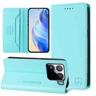 For Xiaomi 15S Pro RC01 Dual-Folded Magnetic Suction RFID Leather Phone Case(Mint Green)