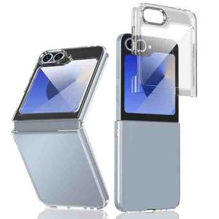 For Samsung Galaxy Z Flip6 lce Folding Series Integrated Clear PC Phone Case(Silver)