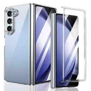 For Samsung Galaxy Z Fold5 lce Folding Series Integrated Clear PC Phone Case(Silver)