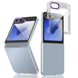 For Samsung Galaxy Z Flip5 lce Folding Series Integrated Clear PC Phone Case(Purple)