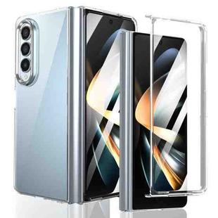 For Samsung Galaxy Z Fold4 lce Folding Series Integrated Clear PC Phone Case(Silver)