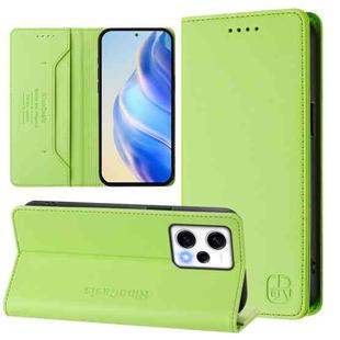 For Redmi Note 12 Pro Speed / Note 12 Pro 5G RC01 Dual-Folded Magnetic Suction RFID Leather Phone Case(Grass Green)