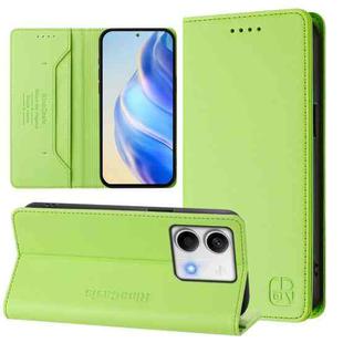 For Redmi Note 13 5G Global RC01 Dual-Folded Magnetic Suction RFID Leather Phone Case(Grass Green)