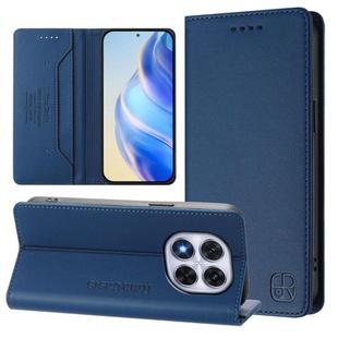For Redmi Note 14 Pro 4G RC01 Dual-Folded Magnetic Suction RFID Leather Phone Case(Dark Blue)