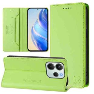 For Redmi Note 14 4G 164.84mm EU Version RC01 Dual-Folded Magnetic Suction RFID Leather Phone Case(Grass Green)