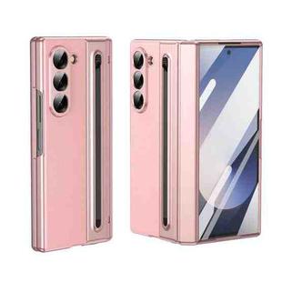 For Samsung Galaxy Z Fold6 Integrated PC + PU Phone Case with Pen / Pen Box(Pink)