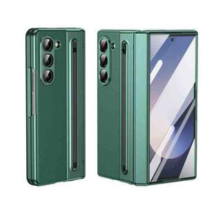 For Samsung Galaxy Z Fold5 Integrated PC + PU Phone Case with Pen / Pen Box(Green)