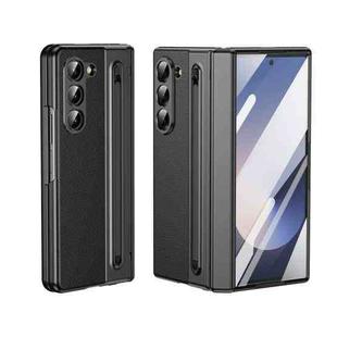 For Samsung Galaxy Z Fold5 Integrated PC + PU Phone Case with Pen / Pen Box(Black)