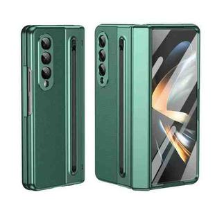 For Samsung Galaxy Z Fold4 Integrated PC + PU Phone Case with Pen / Pen Box(Green)