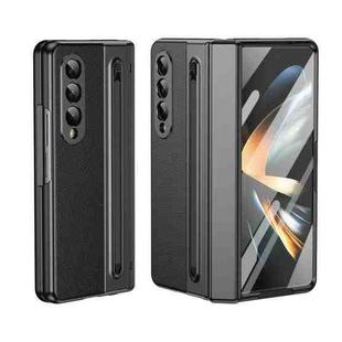 For Samsung Galaxy Z Fold4 Integrated PC + PU Phone Case with Pen / Pen Box(Black)