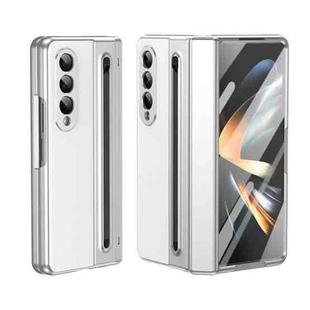 For Samsung Galaxy Z Fold4 Integrated PC + PU Phone Case with Pen / Pen Box(White)