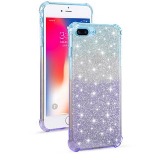 For iPhone 8 / 7 Gradient Glitter Powder Shockproof TPU Protective Case(Blue Purple)