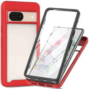 For Google Pixel 8a Starry Sky Solid Color Series PC + TPU Phone Case with PET Film(Red)