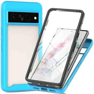 For Google Pixel 8 Pro Starry Sky Solid Color Series PC + TPU Phone Case with PET Film(Sky Blue)