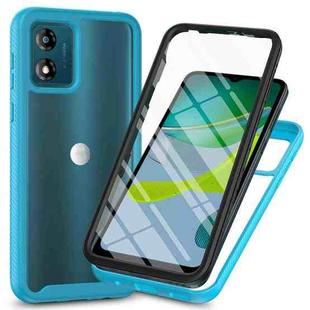 For Motorola Moto E13 Starry Sky Solid Color Series PC + TPU Phone Case with PET Film(Sky Blue)