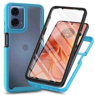 For Motorola Moto E14 / G24 / G04 / G04s Starry Sky Solid Color Series PC + TPU Phone Case with PET Film(Sky Blue)