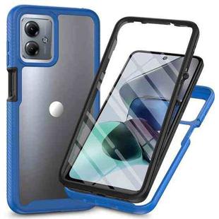 For Motorola Moto G14 Starry Sky Solid Color Series PC + TPU Phone Case with PET Film(Royal Blue)