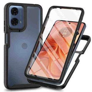 For Motorola Moto G35 Starry Sky Solid Color Series PC + TPU Phone Case with PET Film(Black)