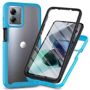 For Motorola Moto G54 Starry Sky Solid Color Series PC + TPU Phone Case with PET Film(Sky Blue)