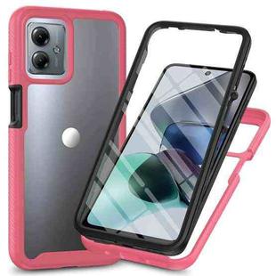 For Motorola Moto G54 Starry Sky Solid Color Series PC + TPU Phone Case with PET Film(Pink)