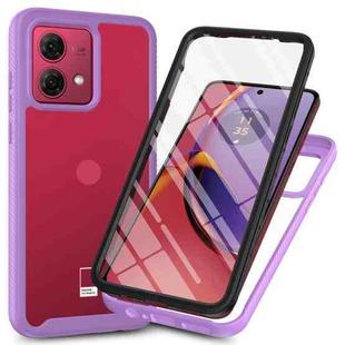 For Motorola Moto G84 Starry Sky Solid Color Series PC + TPU Phone Case with PET Film(Purple)