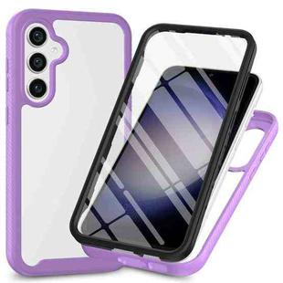 For Samsung Galaxy S24 5G Starry Sky Solid Color Series PC + TPU Phone Case with PET Film(Purple)