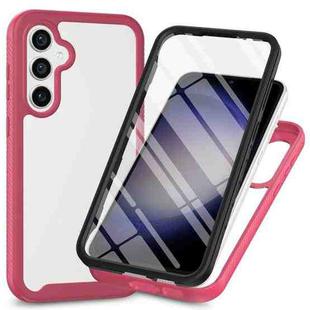 For Samsung Galaxy S24 FE 5G Starry Sky Solid Color Series PC + TPU Phone Case with PET Film(Pink)