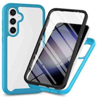 For Samsung Galaxy S23 FE 5G Starry Sky Solid Color Series PC + TPU Phone Case with PET Film(Sky Blue)