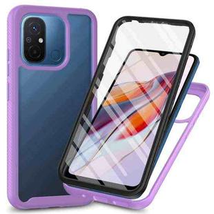 For Redmi 12C Starry Sky Solid Color Series PC + TPU Phone Case with PET Film(Purple)