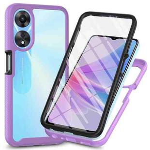 For OPPO A78 5G Starry Sky Solid Color Series PC + TPU Phone Case with PET Film(Purple)