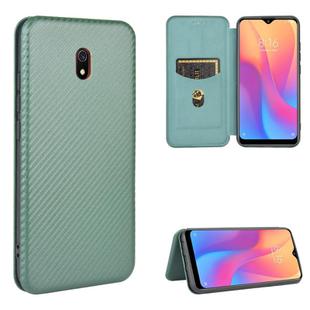 For Xiaomi Redmi 8A Carbon Fiber Texture Horizontal Flip TPU + PC + PU Leather Case with Card Slot(Green)