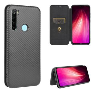 For Xiaomi Redmi Note 8T Carbon Fiber Texture Horizontal Flip TPU + PC + PU Leather Case with Card Slot(Black)