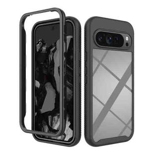 For Google Pixel 9 Pro XL Starry Sky Solid Color Shockproof TPU Clear PC Phone Case(Black)