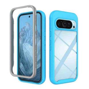 For Google Pixel 9 / 9 Pro Starry Sky Solid Color Shockproof TPU Clear PC Phone Case(Sky Blue)