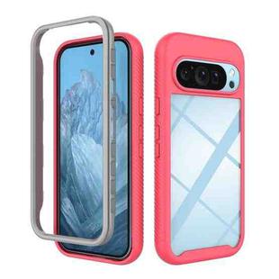 For Google Pixel 9 / 9 Pro Starry Sky Solid Color Shockproof TPU Clear PC Phone Case(Pink)