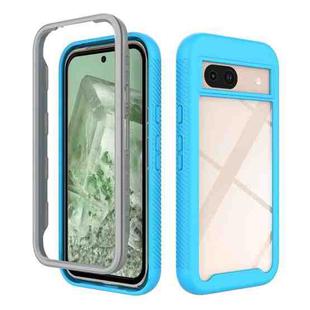 For Google Pixel 8a Starry Sky Solid Color Shockproof TPU Clear PC Phone Case(Sky Blue)