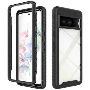 For Google Pixel 7 Starry Sky Solid Color Shockproof TPU Clear PC Phone Case(Black)