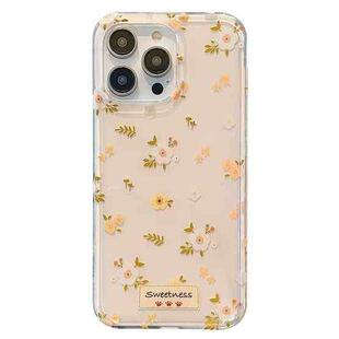 For iPhone 15 Pro Double-sided IMD Flowers Print TPU Phone Case(Plum)