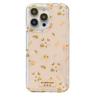 For iPhone 13 Pro Max Double-sided IMD Flowers Print TPU Phone Case(Plum)